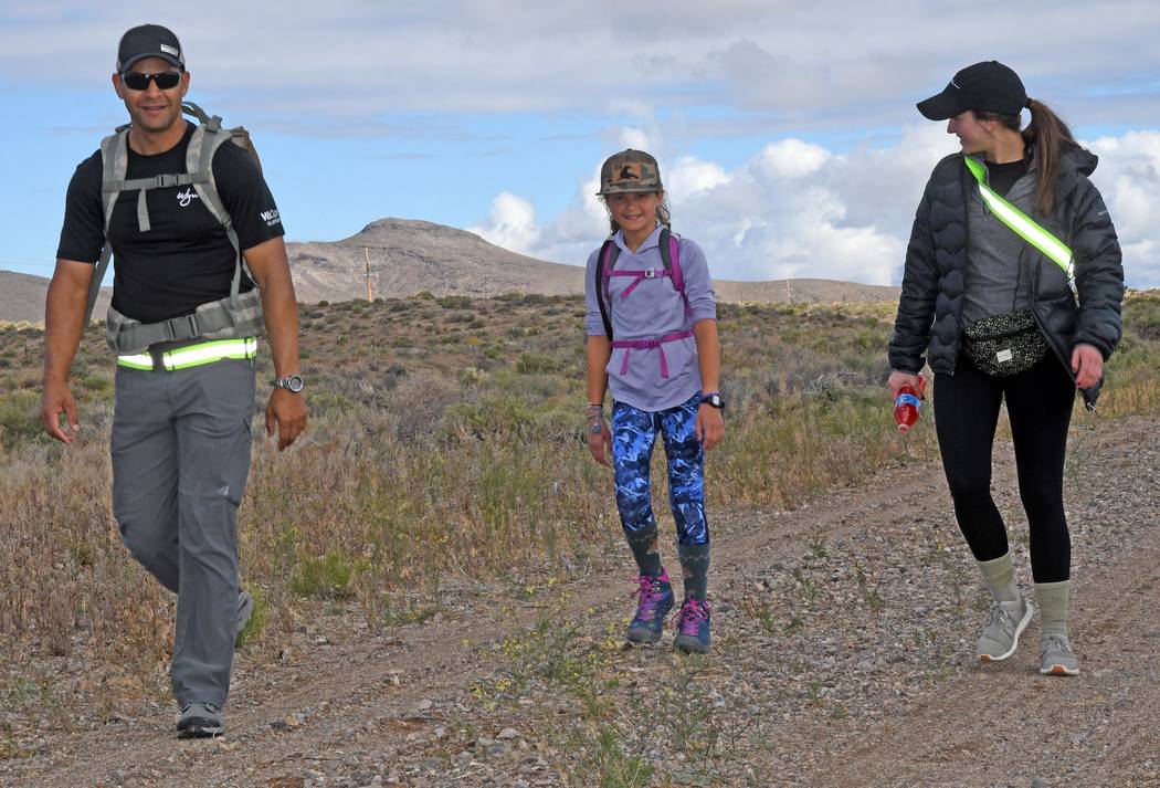 Richard Stephens/Special to the Pahrump Valley Times Participants walked ten miles along U.S. 9 ...