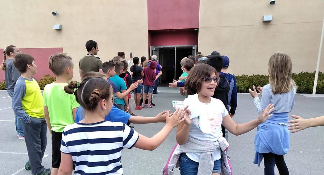 Selwyn Harris/Pahrump Valley Times The annual "Clap Out" at the end of the school year is a ver ...
