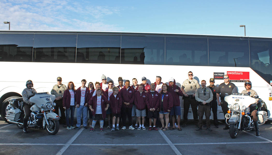 Robin Hebrock/Pahrump Valley Times The Pahrump Special Olympics athletes and coaches pose with ...