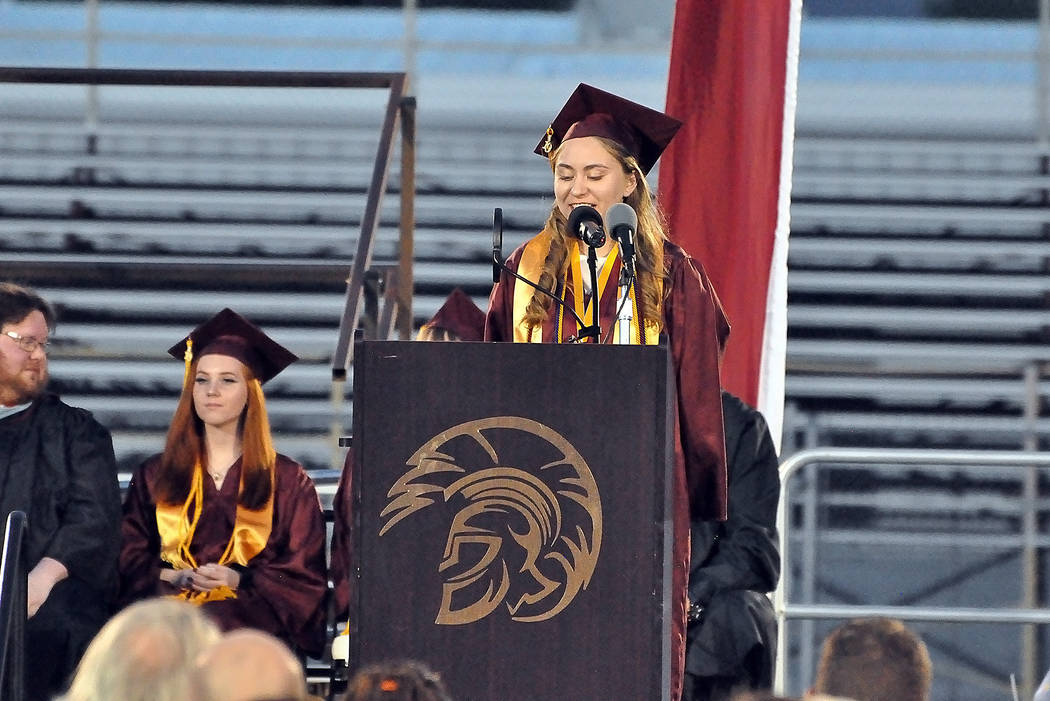 Horace Langford Jr./Special to the Pahrump Valley Times Samantha Thompson, valedictorian for th ...