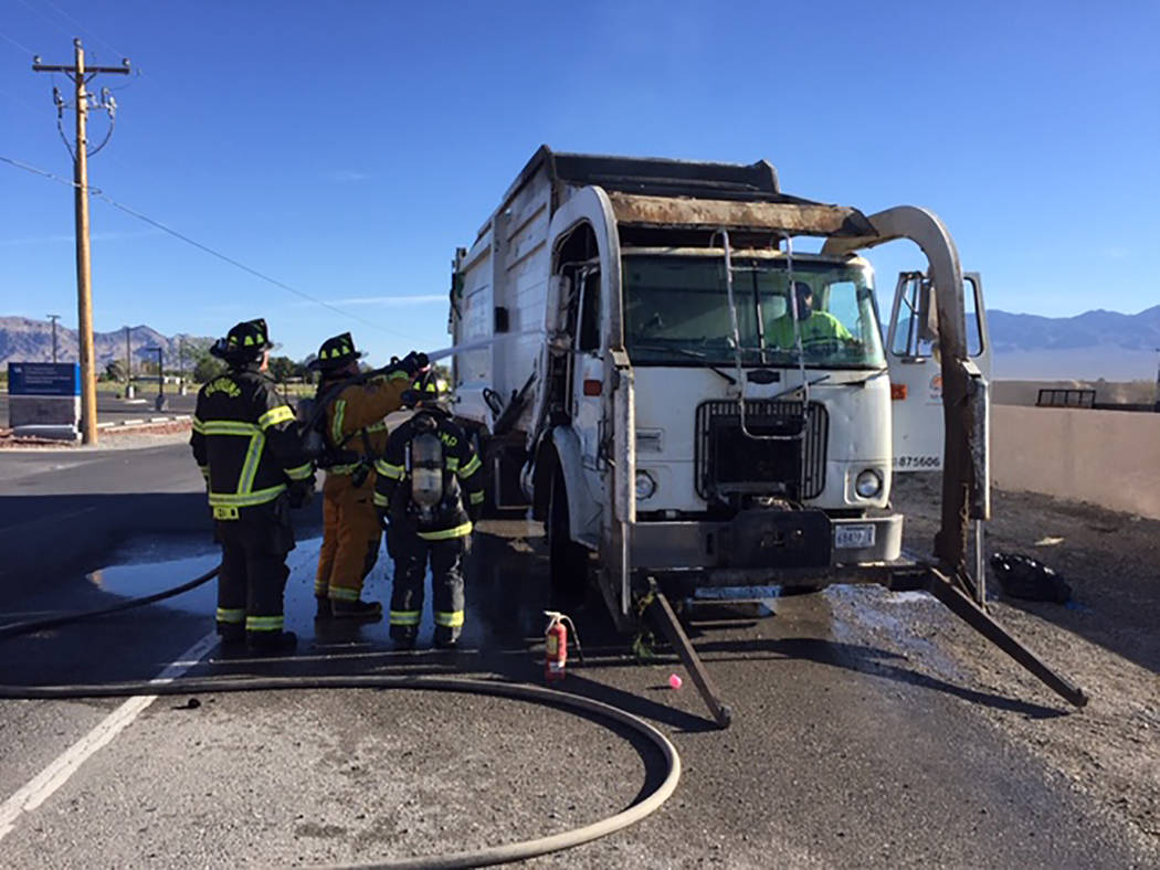 Special to Pahrump Valley Times No injuries were reported following a Pahrump Valley Disposal t ...