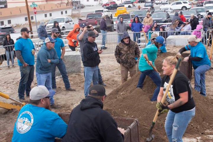 Jeffrey Meehan/Times-Bonanza & Goldfield News The women's mucking competition at the 2019 Nevad ...