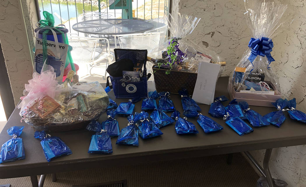 Tom Rysinski/Pahrump Valley Times Prizes donated for a raffle to benefit Never Forgotten Animal ...