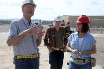 U.S. Sen. Catherine Cortez Masto, D-Nev., gets a tour of Yucca Mountain 90 miles northwest of L ...