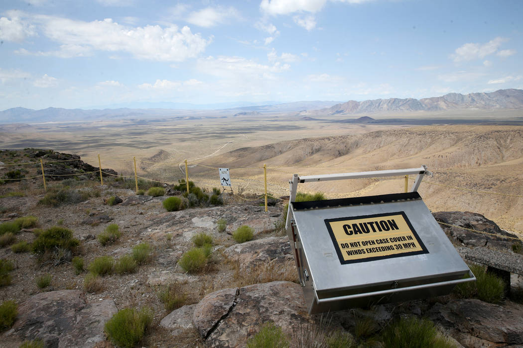 A high ridge line on Yucca Mountain 90 miles northwest of Las Vegas during a tour for U.S. Sen. ...