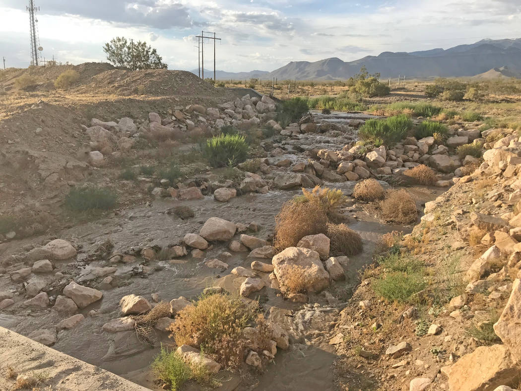 Terri Meehan/Special to the Pahrump Valley Times Water flows in what locals to Pahrump call the ...