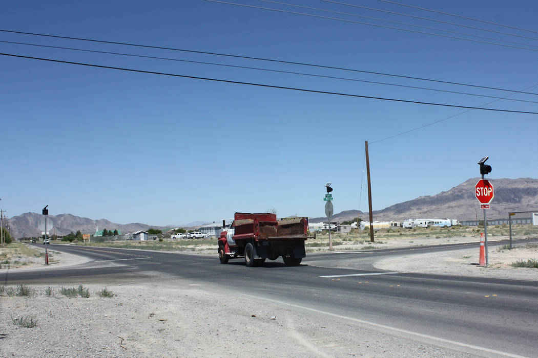 Robin Hebrock/Pahrump Valley Times Mesquite Avenue at the intersection of Blagg Road, pictured ...