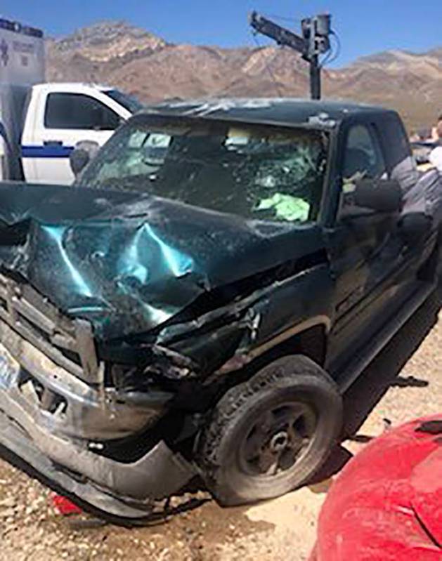 Nevada Highway Patrol This is one of the vehicles involved in a head-on crash along U.S. Highwa ...