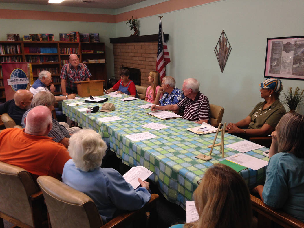 Special to Pahrump Valley Times This file photo shows the Pahrump’s Toastmasters at a group ...