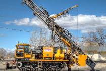 Photo courtesy of Barrian Mining Corp. This photo shows as an actual Schramm T685 Track Drill t ...