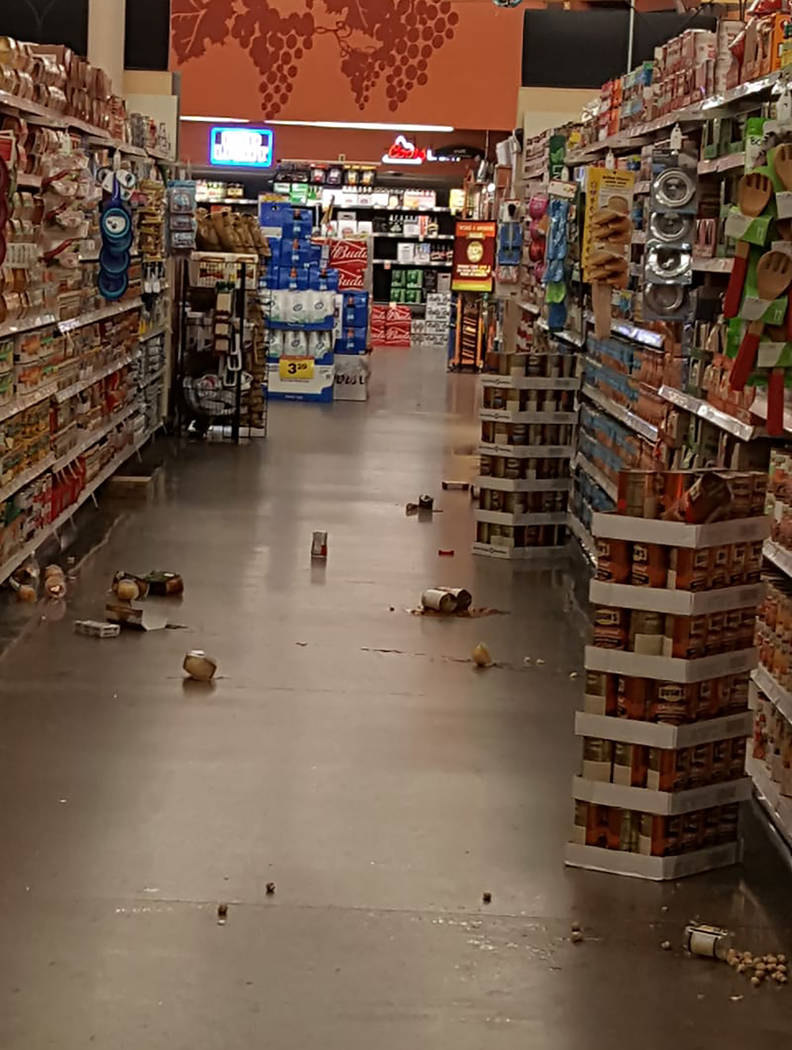 Kathy Jozwick Beyer/Special to the Pahrump Valley Times Items knocked off shelving at Smith's g ...