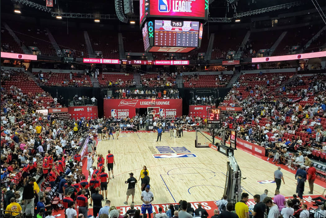 A Vegas Summer League game is postponed after an earthquake hit Las Vegas on Friday, July 5, 20 ...