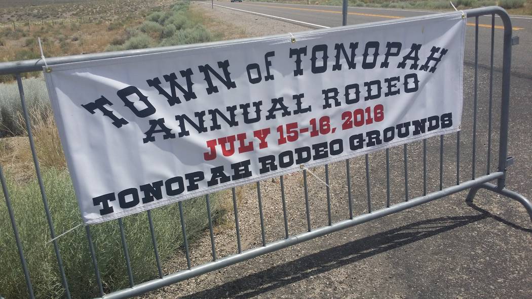 David Jacobs/Tonopah Times-Bonanza Smackdown Rodeo welcome sign at the July 16, 2016 event. The ...