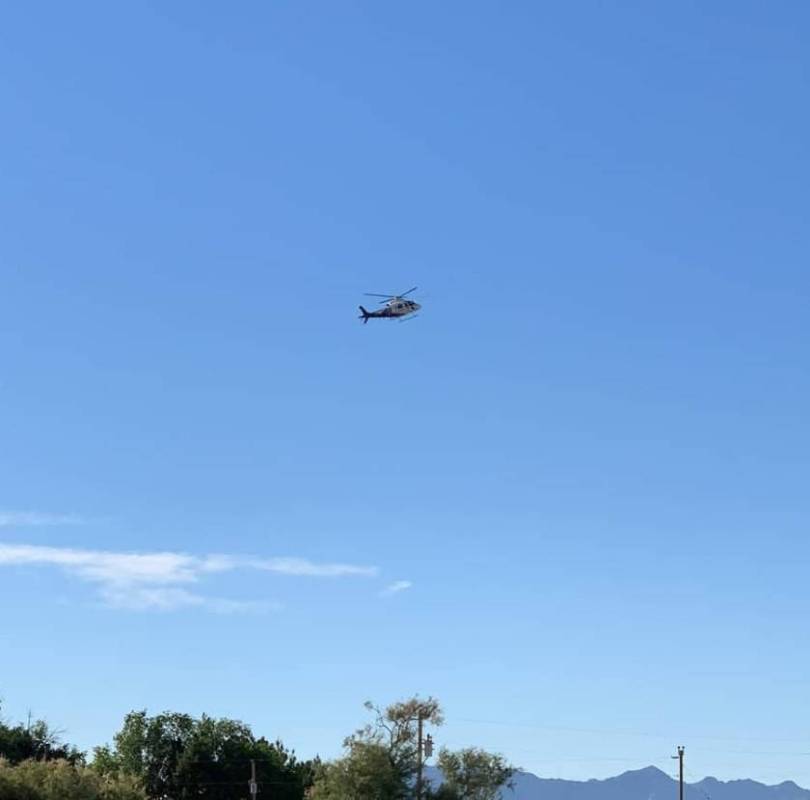 Iggy Magaña/Special to the Pahrump Valley Times A medical helicopter gets ready to land in Pah ...