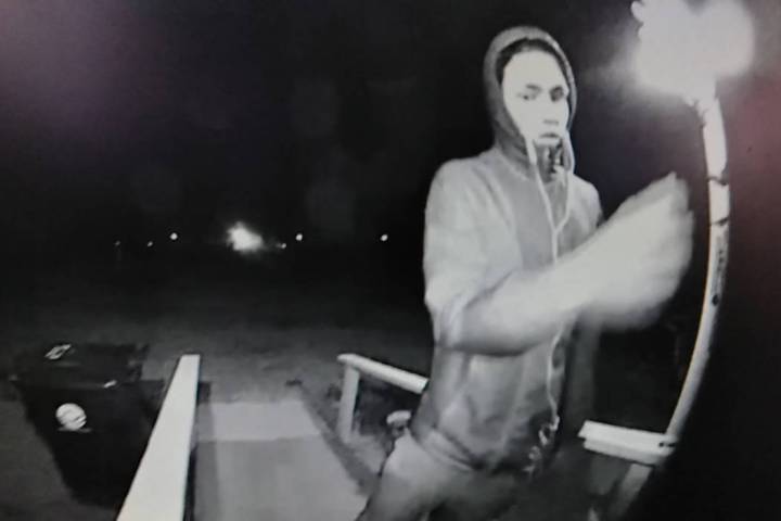 Screenshot/Nye County Sheriffs Office video On June 6, this individual was seen on a Ring doorb ...