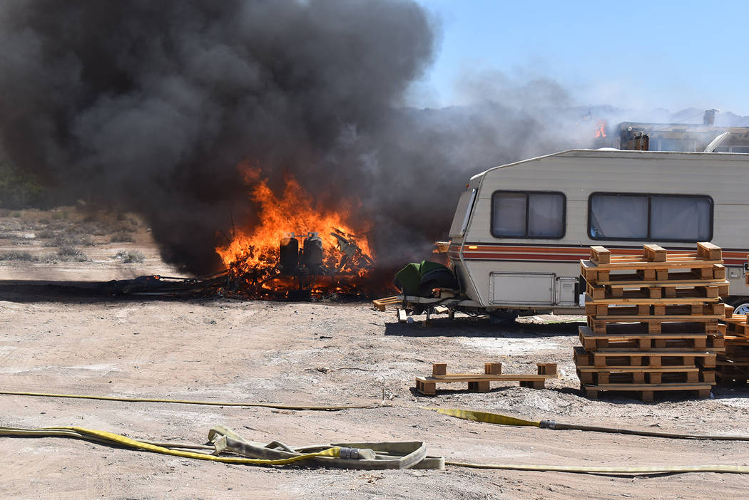 Special to the Pahrump Valley Times Fire crews were summoned to the 4000 block of West Venus St ...