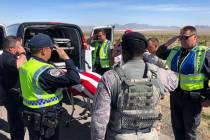 An airman from Nellis Air Force Base died in a rollover crash on U.S. Highway 95 near Lee Canyo ...