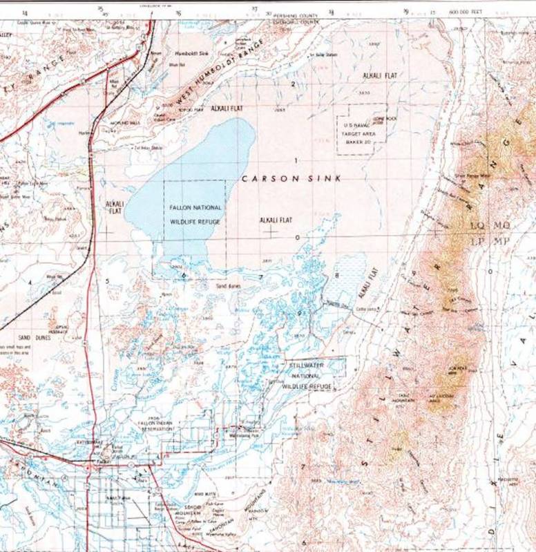 U.S. Geological Survey The Carson Sink is located about 30 miles northeast of Fallon, Nev.