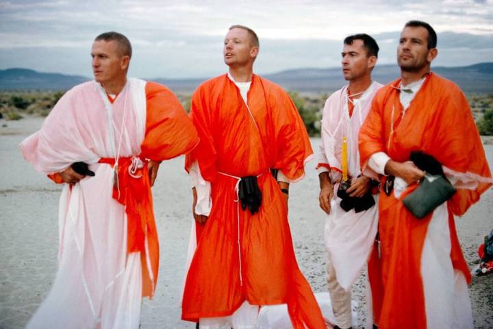 NASA photo Astronauts (from left) Frank Borman, Neil Armstrong, John Young and Deke Slayton par ...