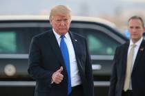 Richard Brian/Las Vegas Review-JournalPresident Donald Trump arrives at McCarran International ...