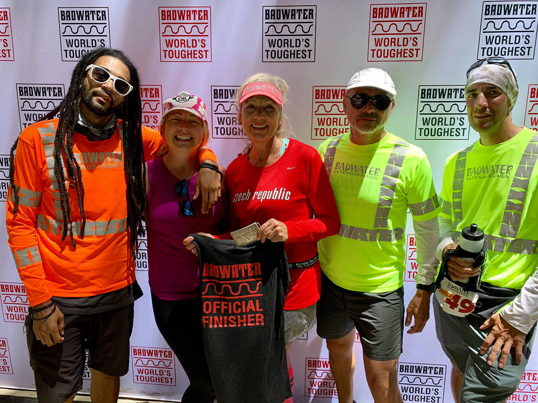 Special to the Pahrump Valley Times Karla Kent, center, with the team that helped her finish th ...