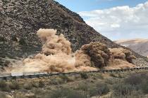 Nevada Department of Transportation An example of construction blasting as shown in a photo tak ...