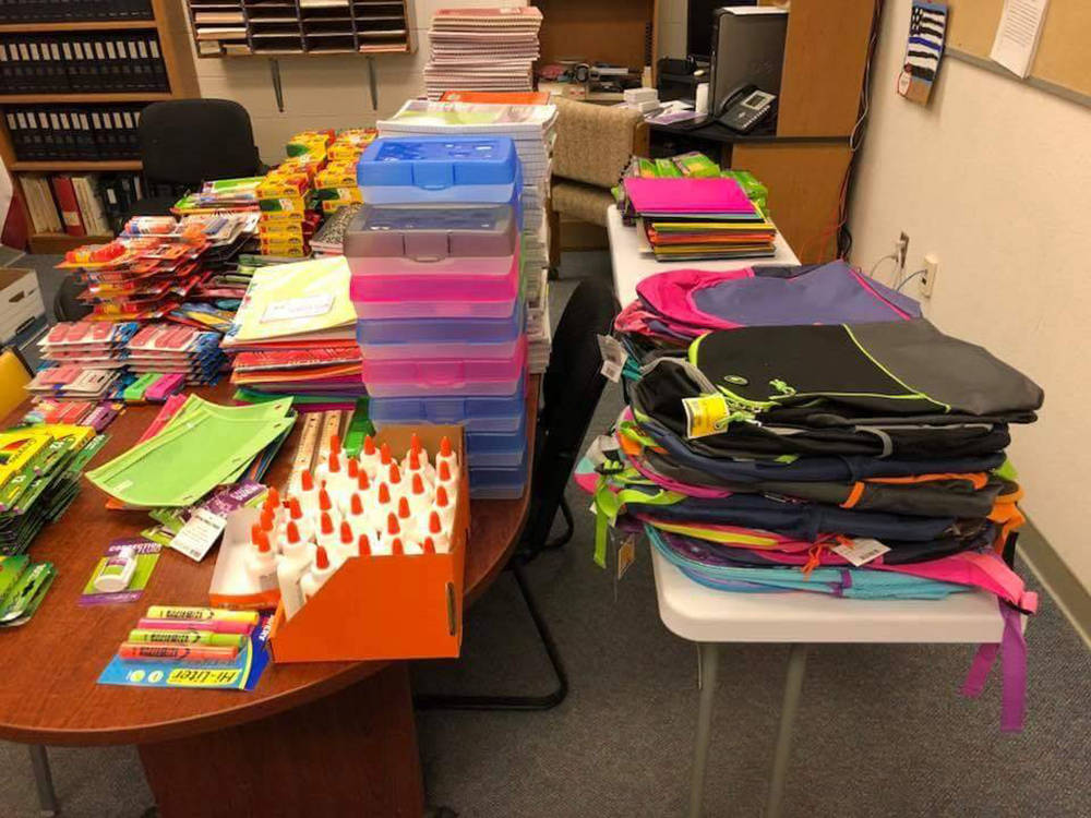 Special to the Pahrump Valley Times This photo shows some of the school supplied collected by t ...