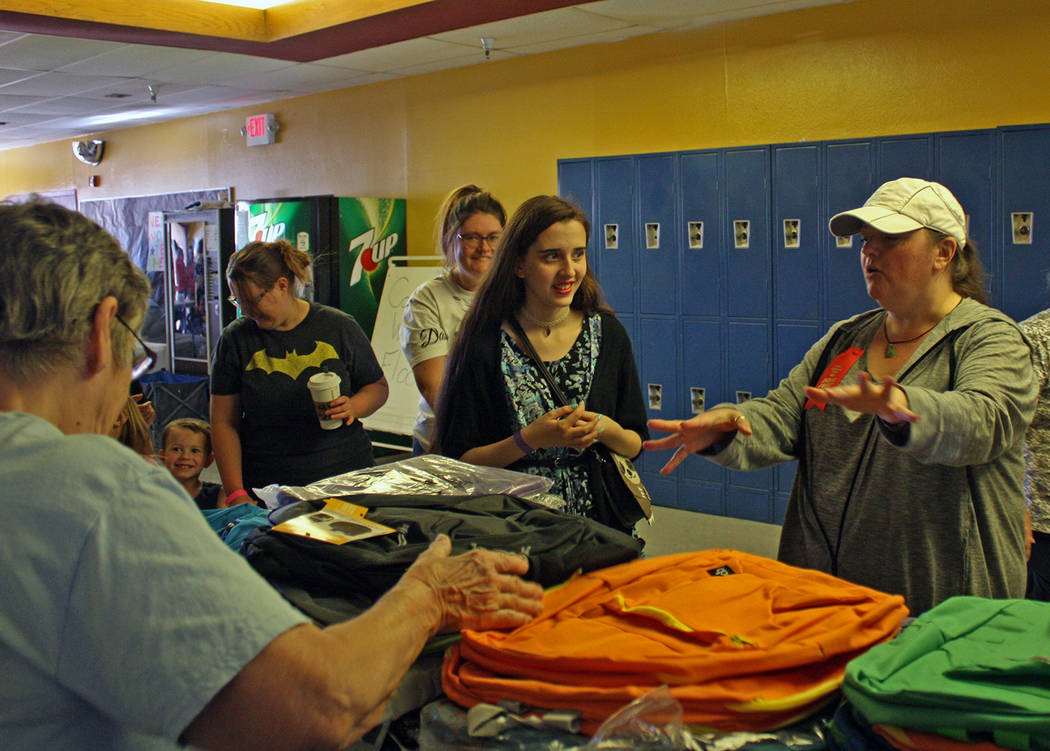Robin Hebrock/Pahrump Valley Times Many volunteers at the Back to School Health Fair spent the ...