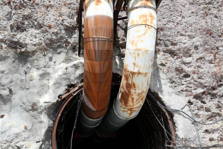 K.M. Cannon/Las Vegas Review-Journal A view of the south portal to a five mile tunnel in Yucca ...