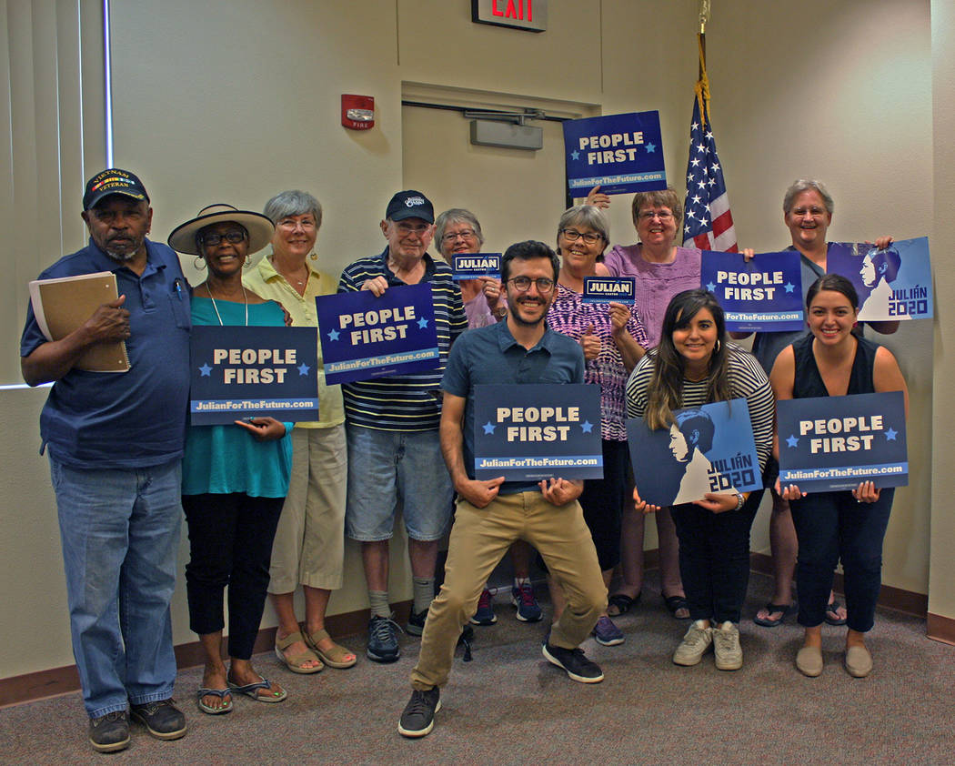 Robin Hebrock/Pahrump Valley Times Staff members for Presidential candidate Julian Castro's Nev ...