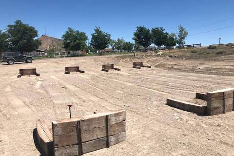 Lathan Dilger/Special to the Pahrump Valley Times New horseshoes pits take shape at Goldfield P ...