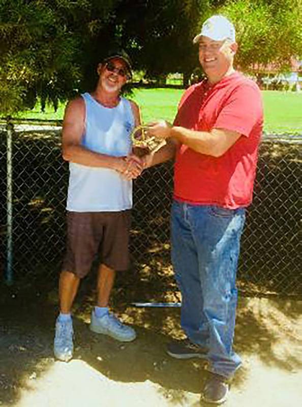 Lathan Dilger/Special to the Pahrump Valley Times Mark Kaczmarek, left, of Pahrump is congratul ...