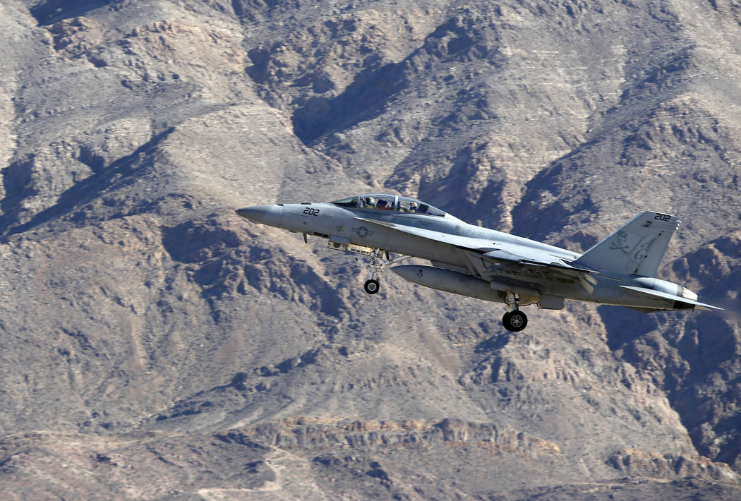 Christian K. Lee/Las Vegas Review-Journal An example of an F/A-18 Super Hornet. This file photo ...