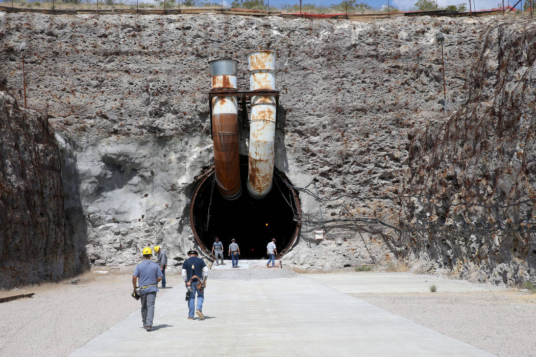 K.M. Cannon/Las Vegas Review-Journal The south portal to a five-mile tunnel in Yucca Mountain 9 ...