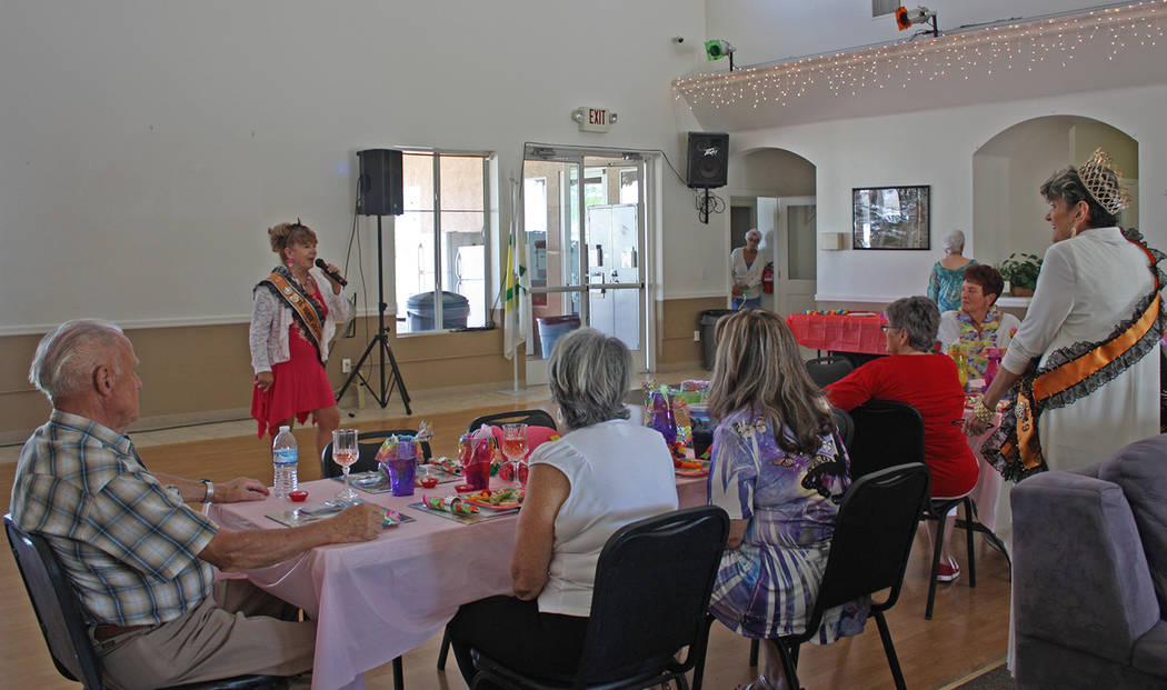 Robin Hebrock/Pahrump Valley Times The ladies of Ms. Senior Golden Years USA came together to h ...