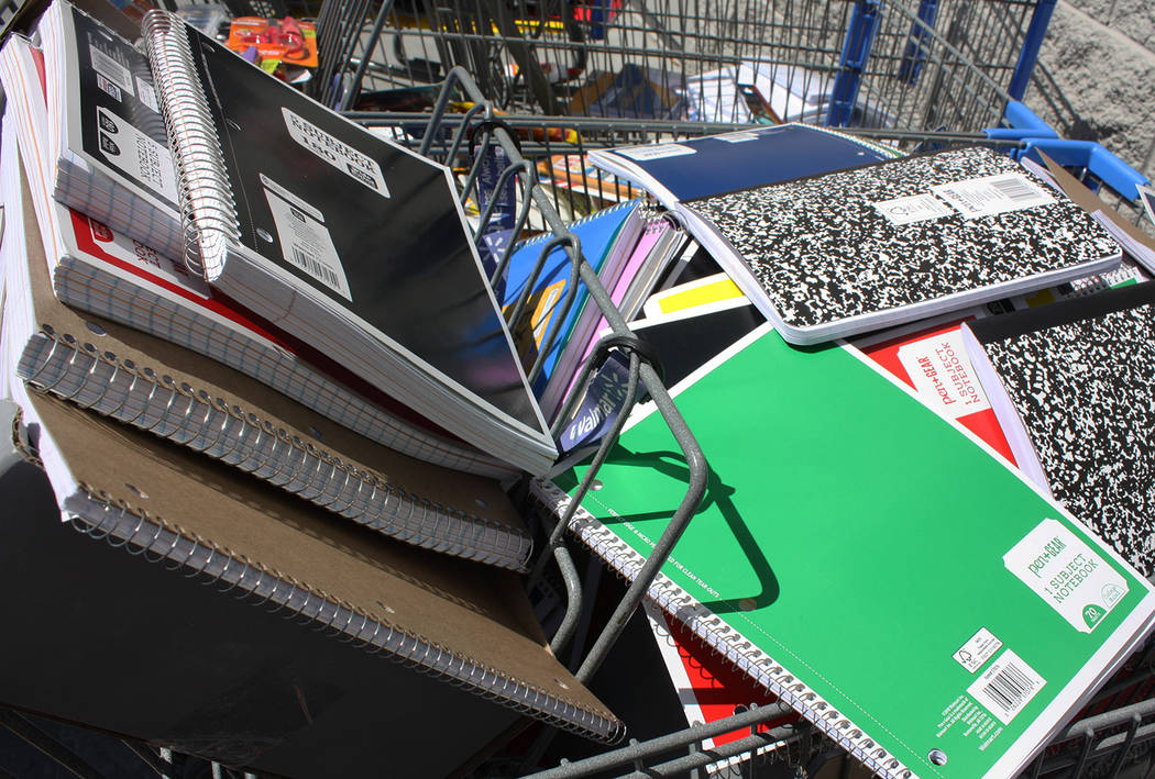 Robin Hebrock/Pahrump Valley Times Shopping carts were filled with school supplies as volunteer ...