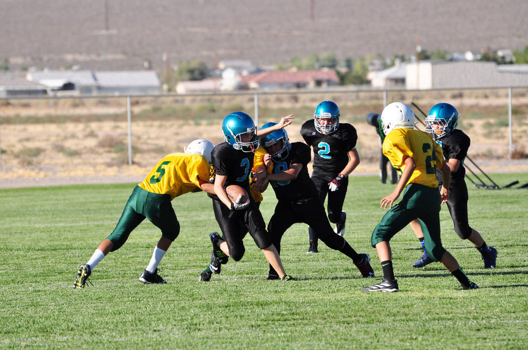 Horace Langford Jr./Pahrump Valley Times The Rosemary Clark Middle School football team during ...