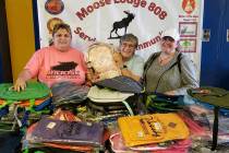 Special to the Pahrump Valley Times Moose Lodge members are pictured posing with the hundreds o ...