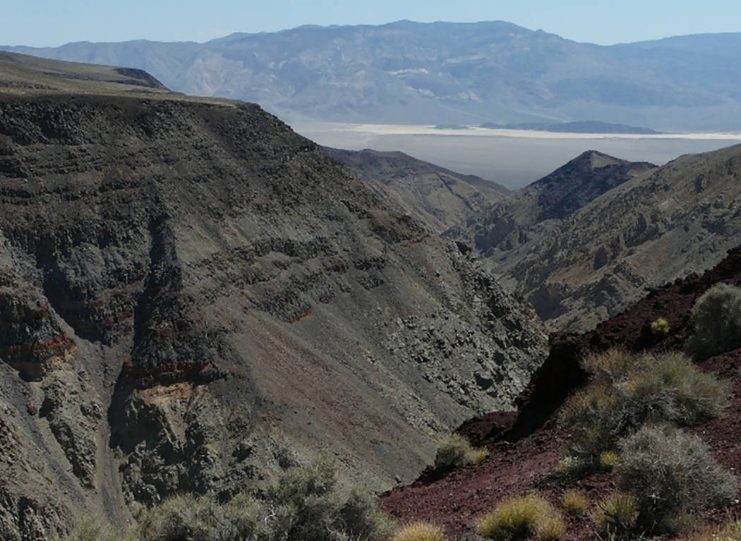 Photo courtesy of National Park Service Rainbow Canyon looking east into Panamint Valley as sh ...