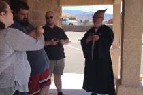 Jeffrey Meehan/Pahrump Valley Times George Chase (right) of Hypno Comics and Games in Pahrump s ...