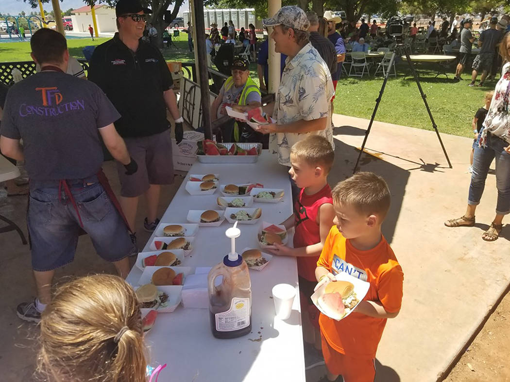 David Jacobs/Pahrump Valley Times The Pioneer Celebration included a free lunch with barbecue, ...