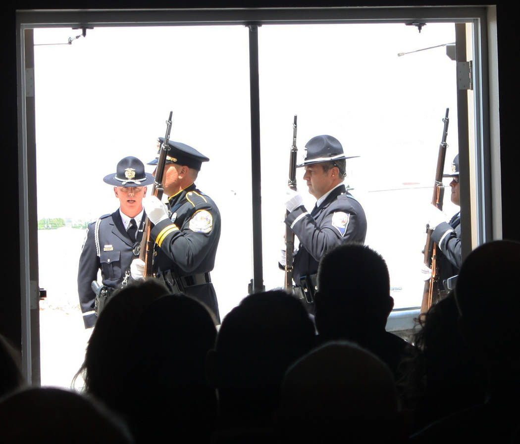 Robin Hebrock/Pahrump Valley Times A 21-gun salute was included in the ceremonies that took pla ...