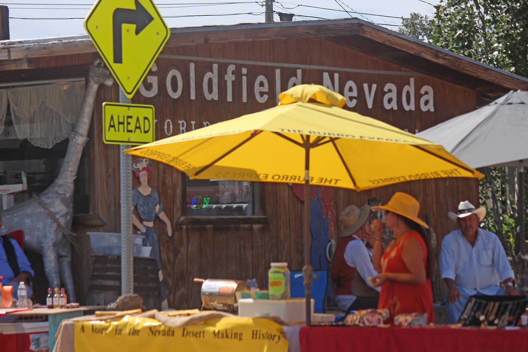 Jeffrey Meehan/Times-Bonanza and Goldfield News Vendors set up throughout the town of Goldfiel ...