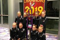 Special to the Pahrump Valley Times Nevada Dance Centre dancers pose with the trophy for winnin ...