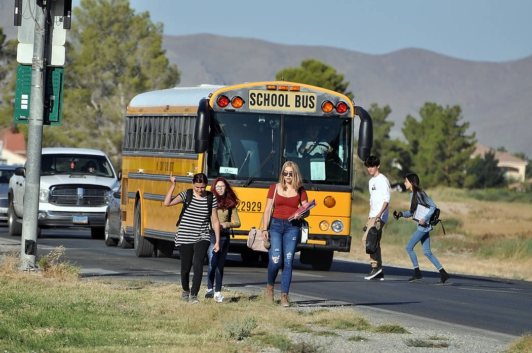 Horace Langford Jr./Pahrump Valley Times The first day of classes for the Nye County School Di ...