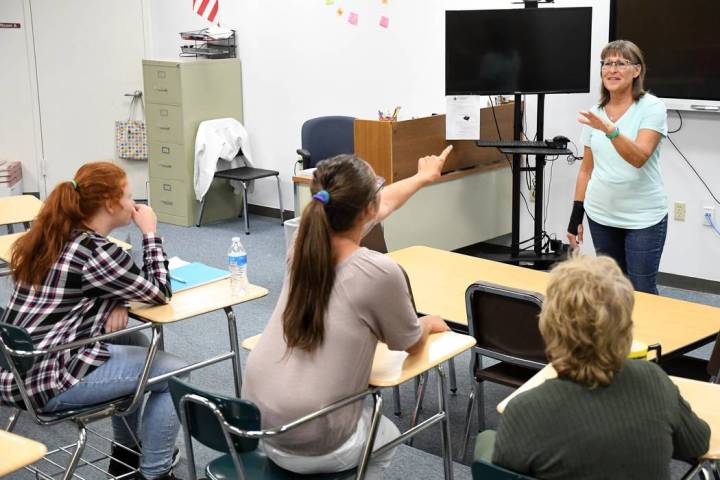 Richard Stephens/Special to the Pahrump Valley Times Lorraine Gjefle is shown teaching a health ...