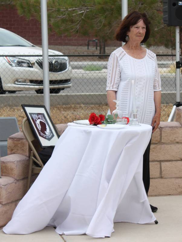 Robin Hebrock/Pahrump Valley Times DAV Auxiliary member Beverly Baker took part in the somber P ...