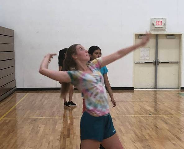 Tom Rysinski/Pahrump Valley Times Junior Carmen Stephenson unleashes a serve during volleyball ...