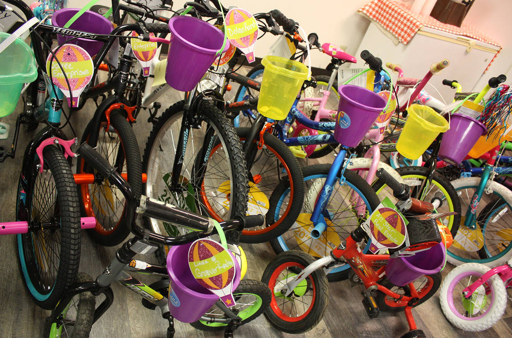 Robin Hebrock/Pahrump Valley Times Approximately 30 bicycles were donated to the Smiles Across ...