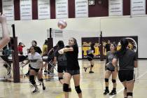 Horace Langford Jr./Pahrump Valley Times Volleyball players practice for the start of the new s ...